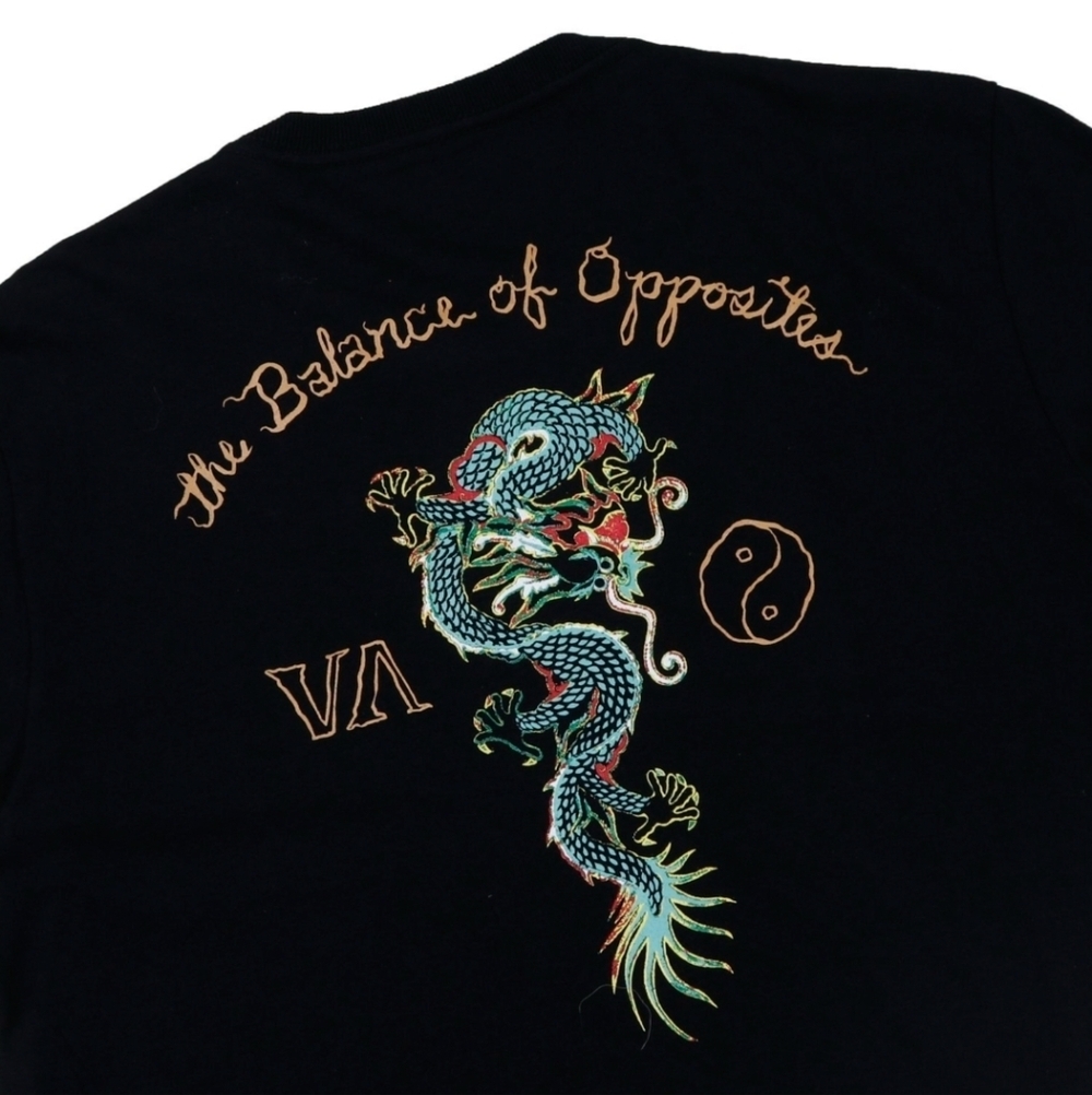 RVCA Black Graphic Neon Dragon Tee